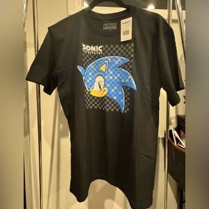 Sonic the Hedgehog Checkerboard & Glitter Youth T-Shirt Size XL New With Tags